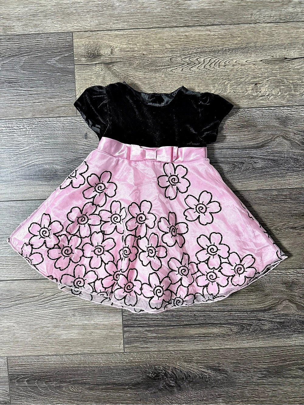 Youngland Floral Dress Pink & Black Baby 24M